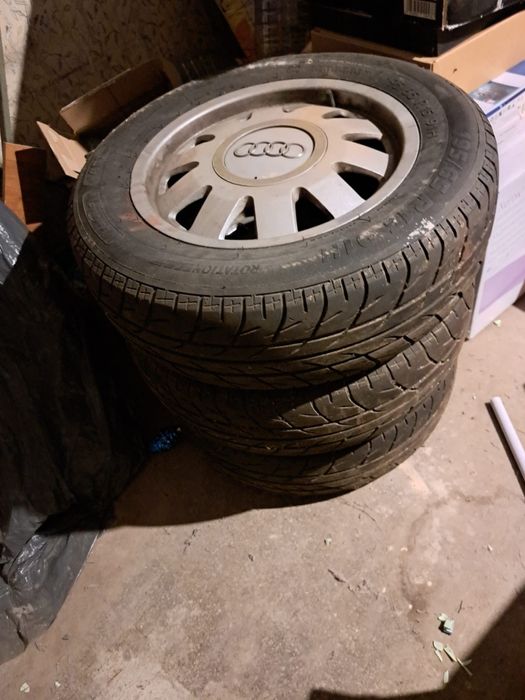 Vand set complet 4 jante originale audi a4b5 cu anvelope de vara