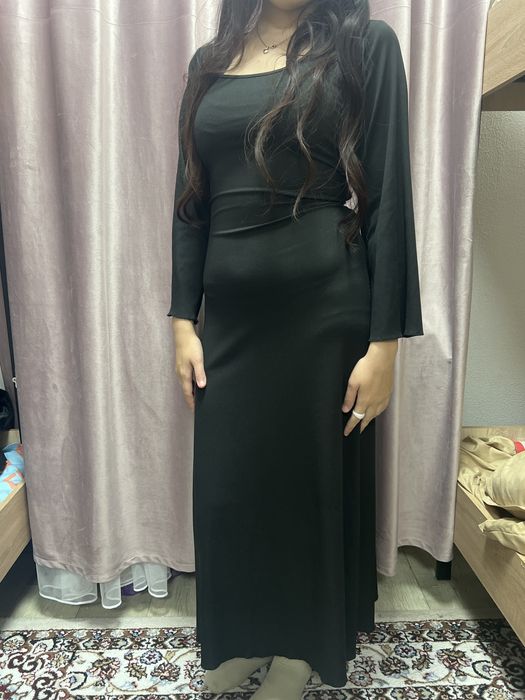 Платье черный размер М на рост 160+ классно смотриться на мероприятие