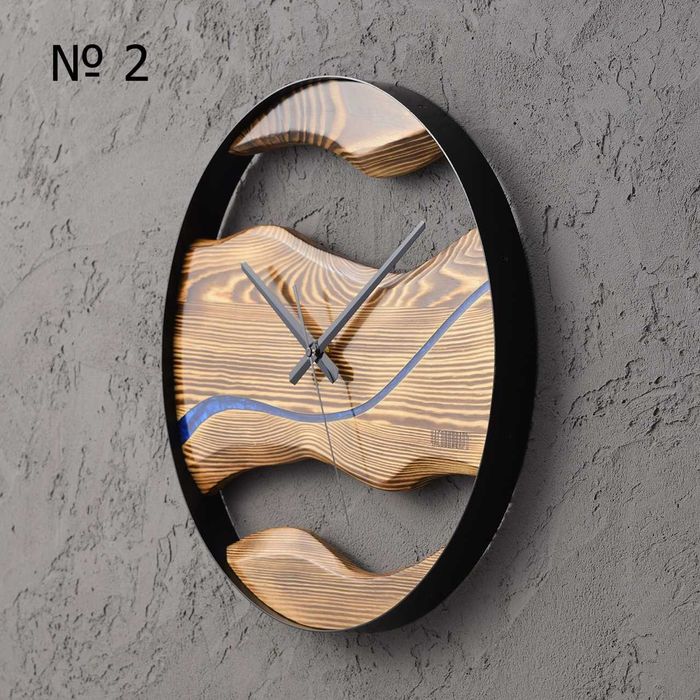 Ръчна изработка Дървен стенен часовник със смола - уникален подарък