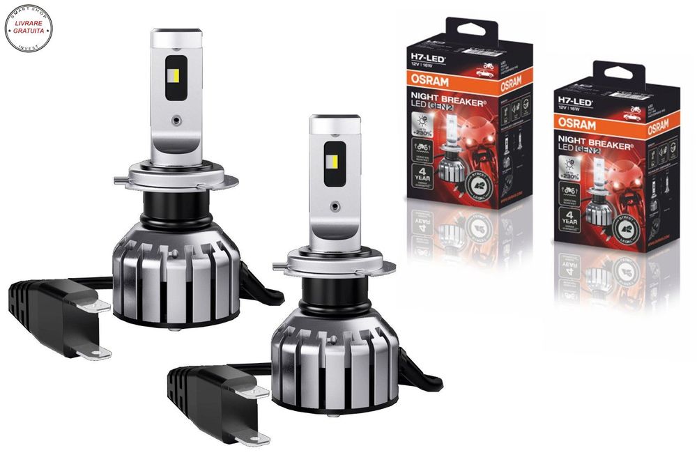 OSRAM NIGHT BREAKER H7 LED PRO GEN2 64210DWNBG2 Set 2 Becuri Auto Moto Omologare R- livrare gratuita