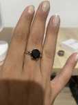 Inel argint cu piatra naturala spinel negru