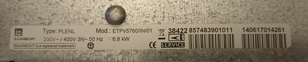 Plita electrica pe inductie Bauknecht noua (nu Bosch, Beko etc)
