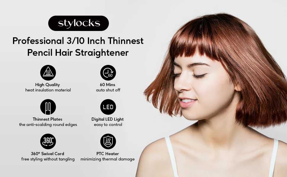 Преса за брада и коса с тънки плочи 0,75 см от Stylocks QY1088