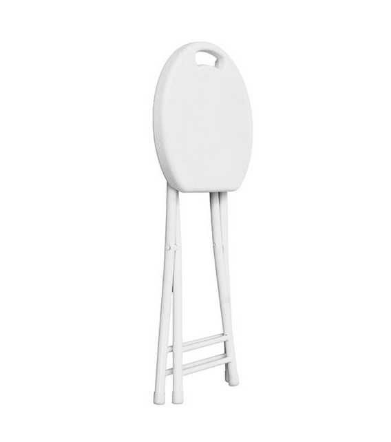 Табуретка сгъваема, бял цвят, 47cm