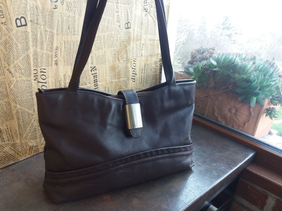 дамска чанта,кожена торба-кафява естествена кожа