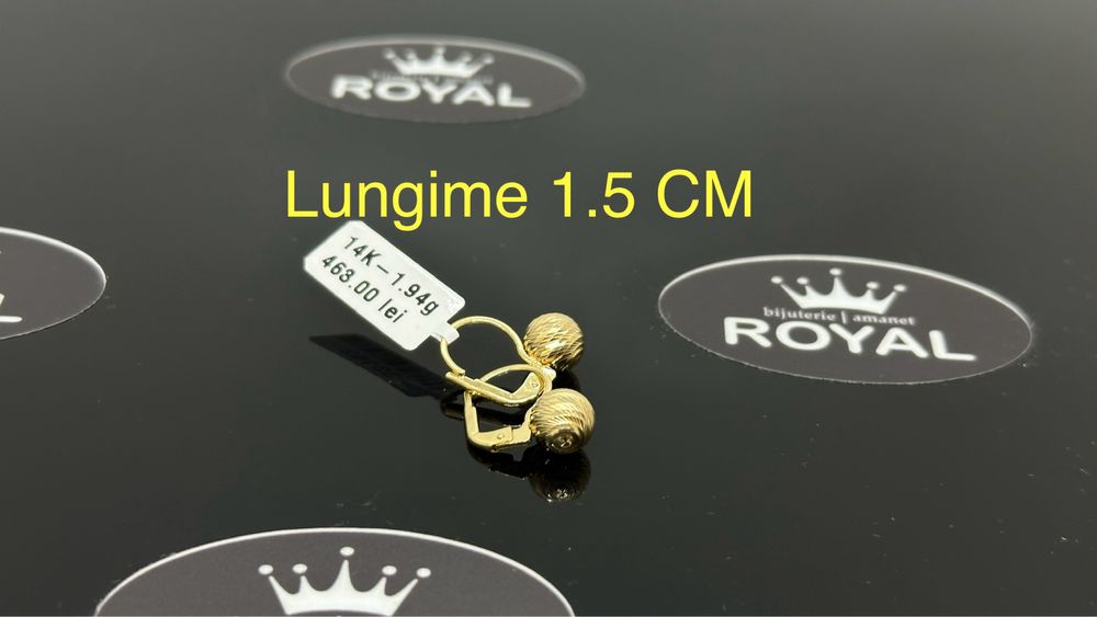 Bijuteria ROYAL : Cercei AUR 14K / 1.94 GR