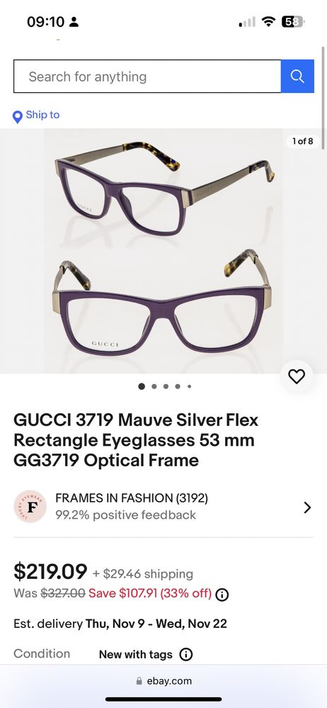 Rama ochelari Gucci