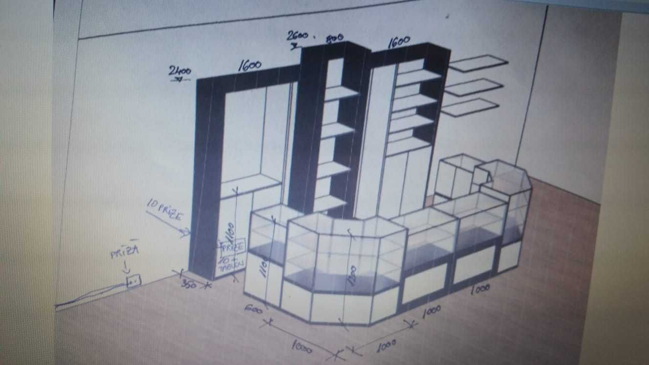 Vitrina Magazin tip Insula din MDF