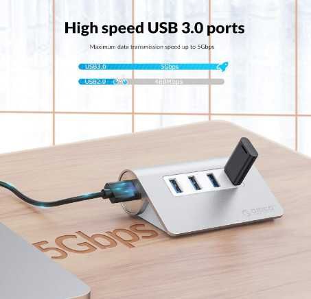 ORICO 4-портов USB хъб, USB 3.0, алуминиев корпус