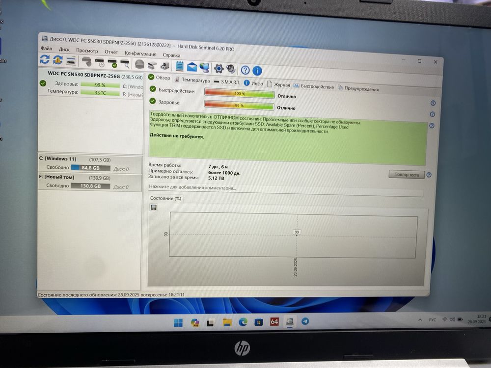 Hp i7 ekrani sensorlik  atiga 7 kun ishlatilgan