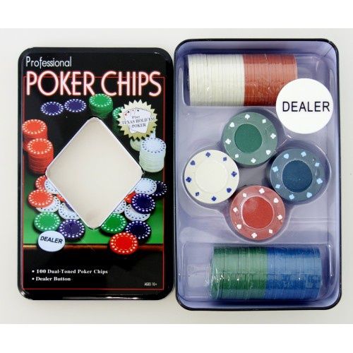 Чипове за покер в метална кутия + Подарък Карти за игра
