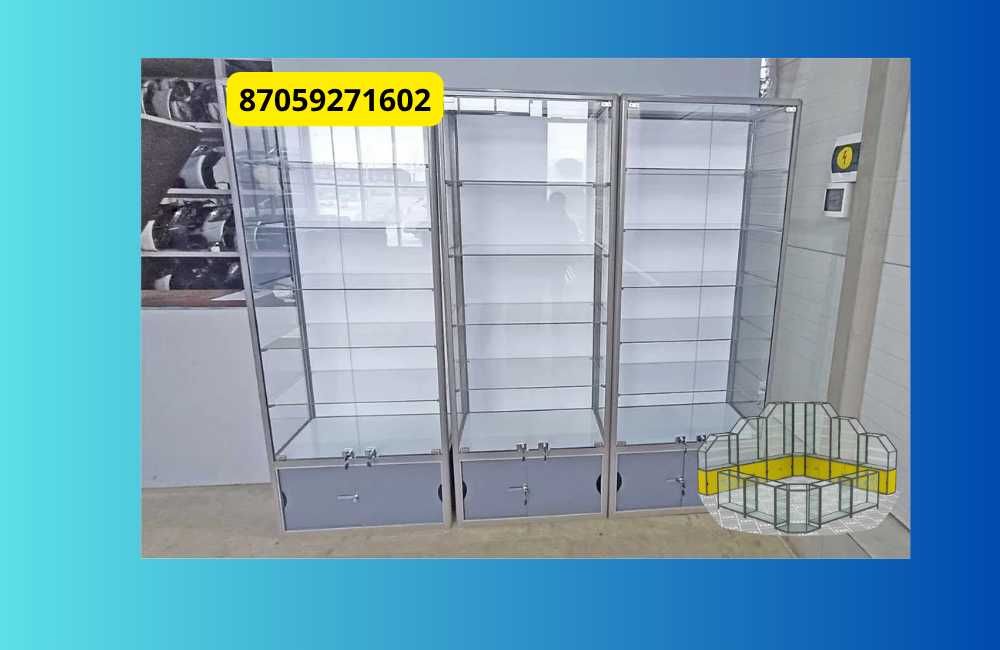 Прилавок витрина стеклянная из профиля, оборудование для магазина auvp