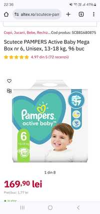 Pampers nr 6 96 bucati