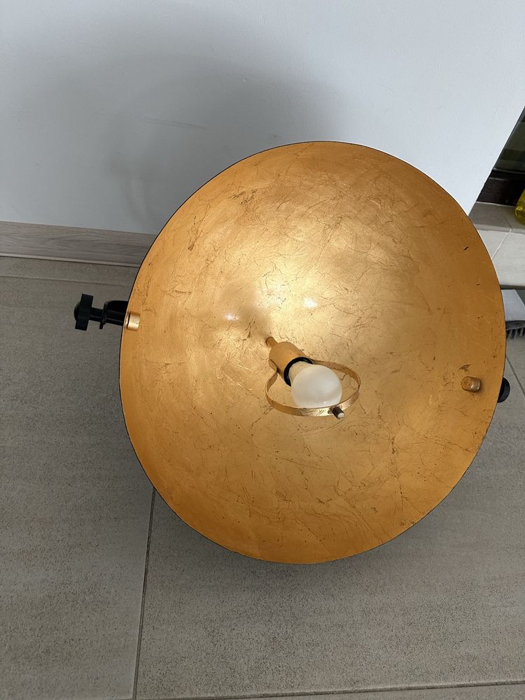 Lampa podea aurie,E 27,negru/auriu