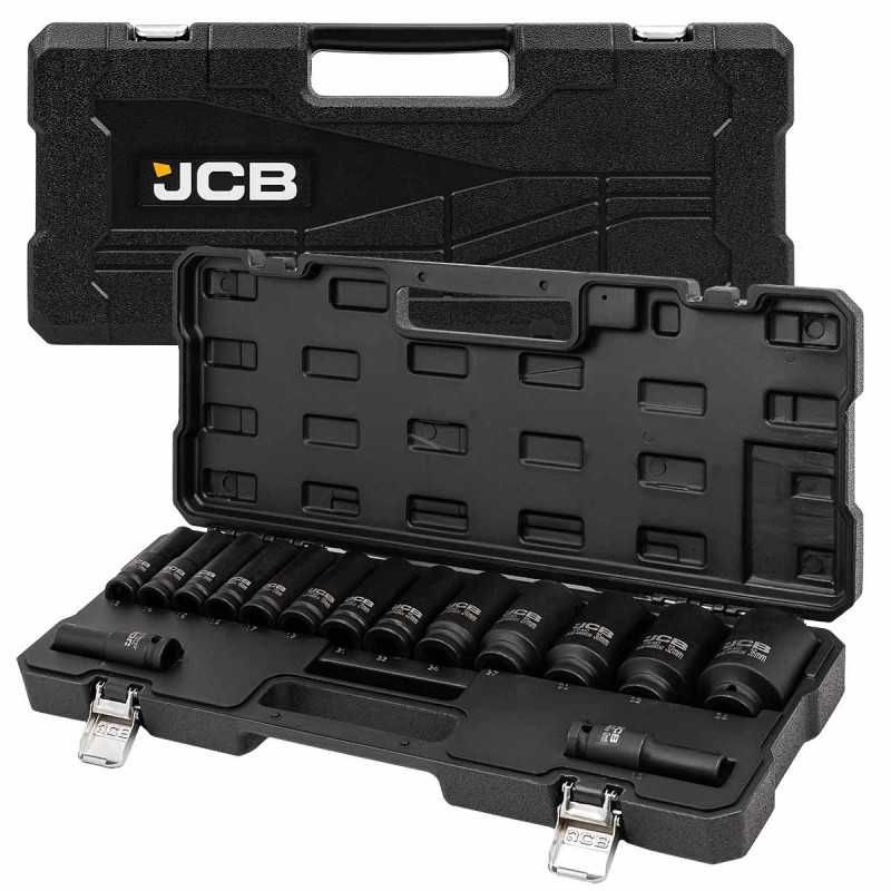 Комплект дълбоки ударни вложки 12-стенни 1/2 (10 – 36 мм) 15 части JCB