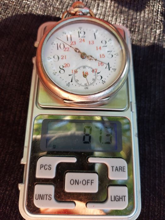 4 Ceas buzunar Germania argint 800 masiv,51 mm,ligne droite 15 rubis,i