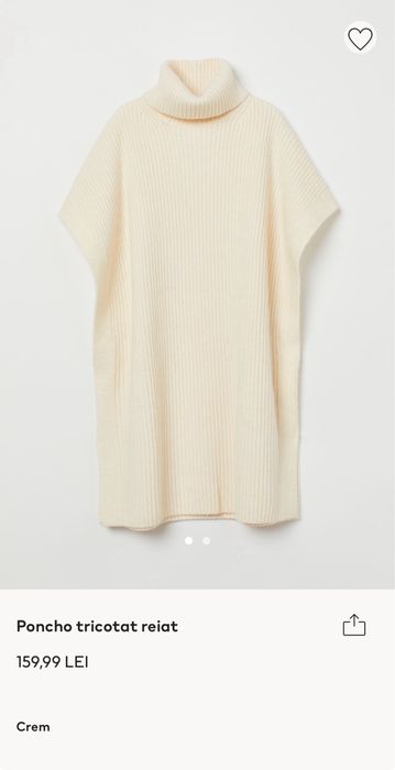 Poncho/Cardigan tricotat reiat oversized NOU