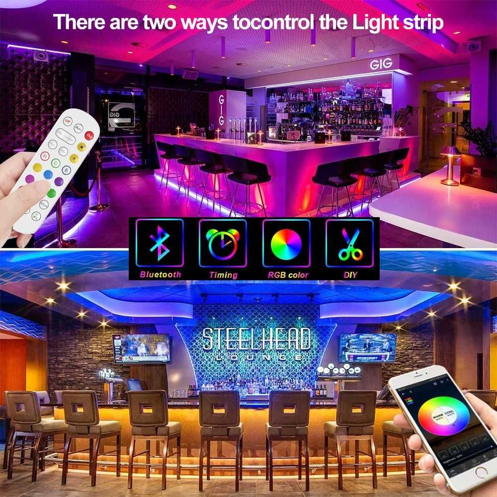 Banda LED Rgb 3m  5m 10m 15m Bluetooth Control si telecomanda 24 TASTE