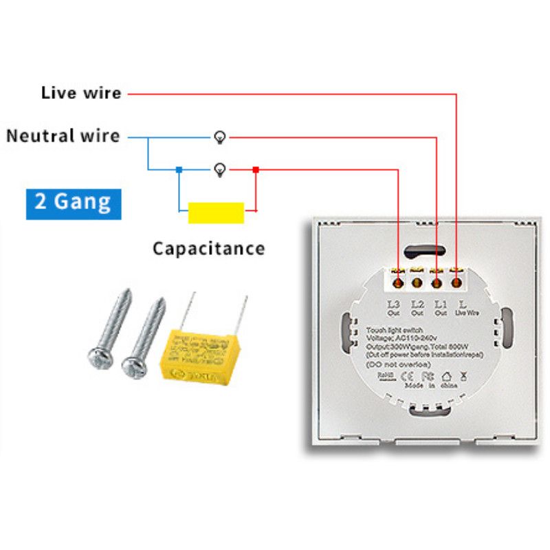 Intrerupator touch iUni 1F, Sticla Securizata, LED, Silver