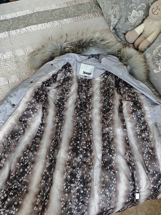 Дамско вке с гъши пух и естествен косъм на качулката