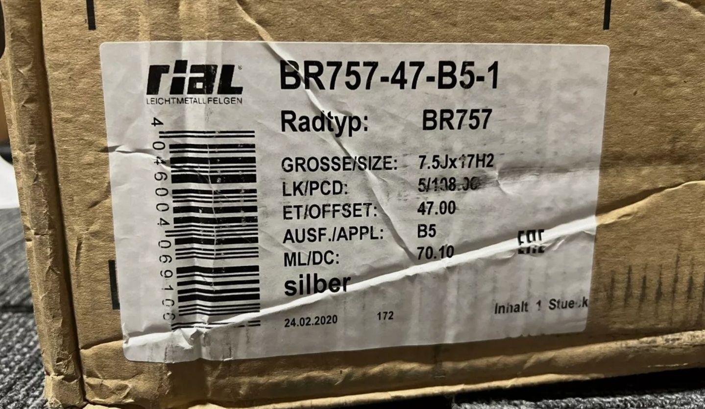 Джанти с гуми Rial Bavaro 17x7.5 5x108 47 mm
