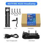 Lanterna frontală NATFIRE HS50 reîncărcabilă acumulator 3400mAh