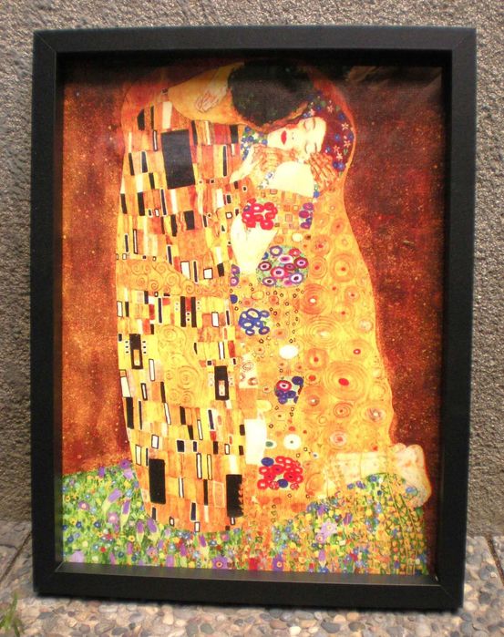Reproducere lucrare Gustav Klimt “Sărutul” pe panza inramata