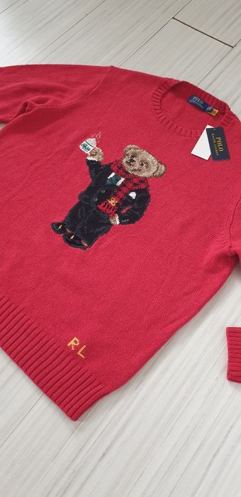 POLO Ralph Lauren Bear Cotton / Len  XL НОВО! ОРИГИНАЛ! Мъжки Пуловер