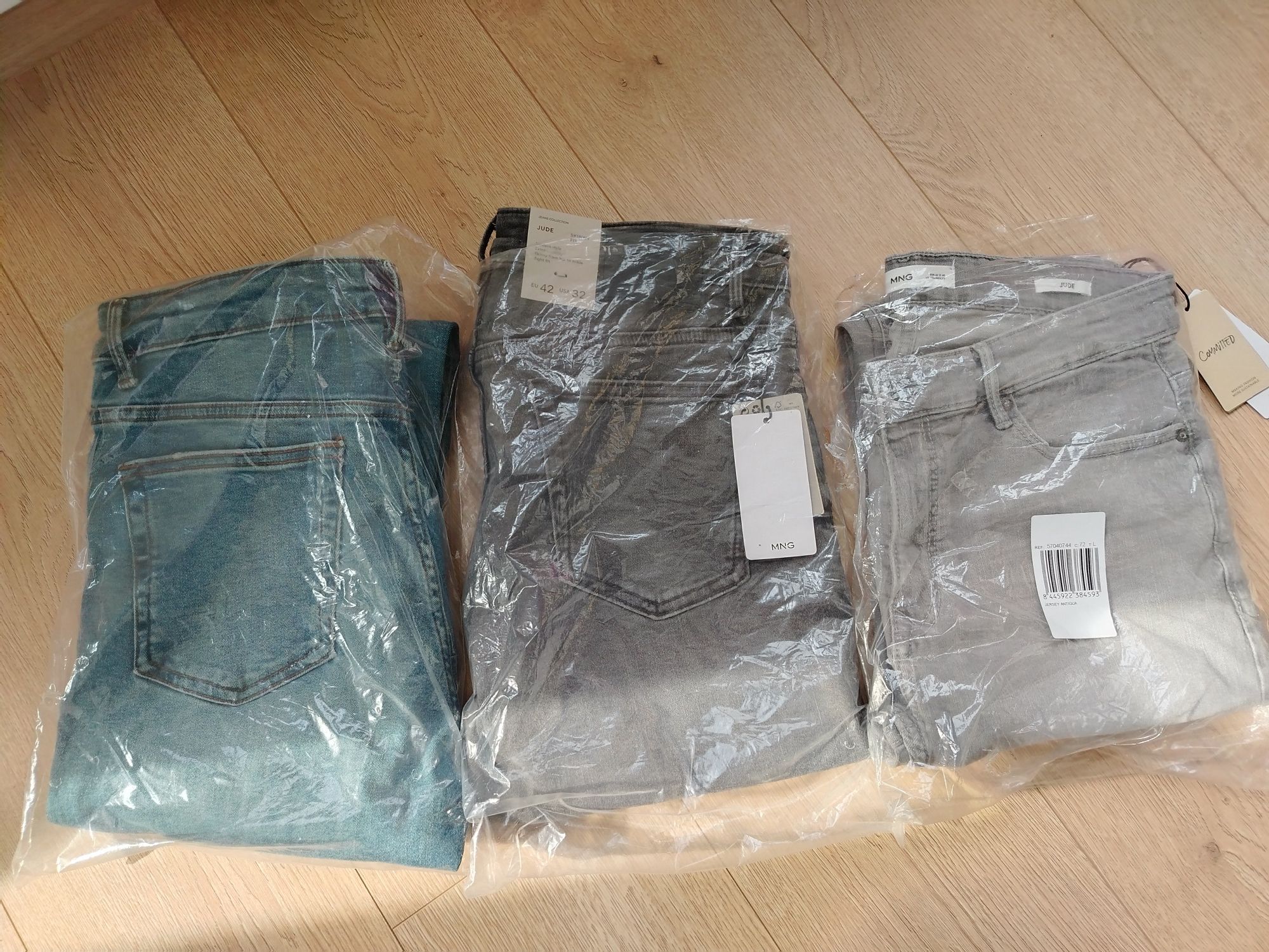 Три чифта чисто нови мъжйки дънки Манго Mango 42 skinny fit