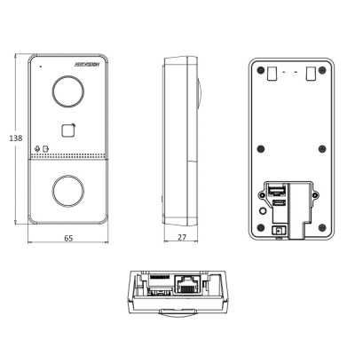 Kit videointerfon IP WiFi Hikvision DS-KIS603-P, 2 MP