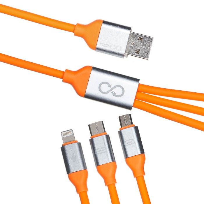 Cablu incarcare 3 in 1 - Trinity Lightning, Micro-USB si USB Type-C