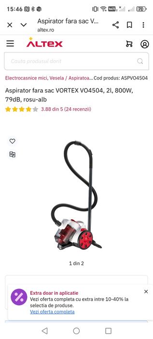 Aspirator Vortex fara sac