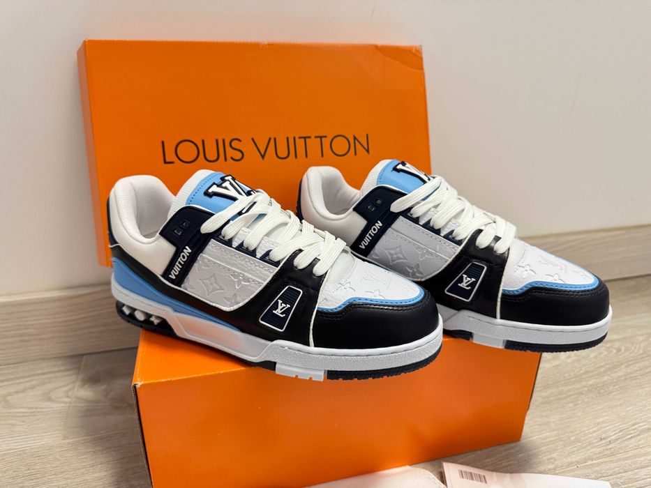 Adidasi Louis Vuitton Trainer Sneaker LV BlueWhite Produs Nou-Full Box