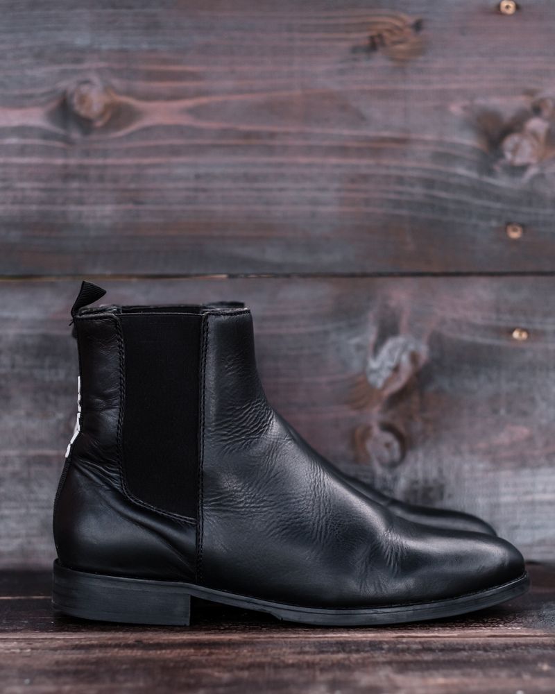 Ghete boots bocanci pantofi piele negri Tommy Hilfiger Jeans EUR 41
