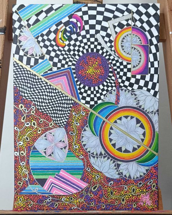 Tablou unicat pe carton panzat