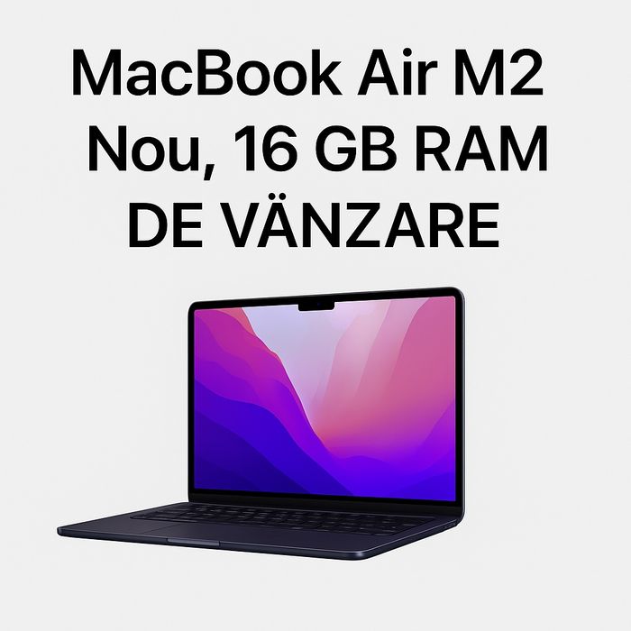 Vând MacBook Air 13.6 inch cu cip Apple M2 – model A2681.