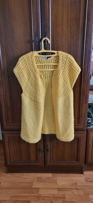 Pulover galben / vesta mohair Bergere France