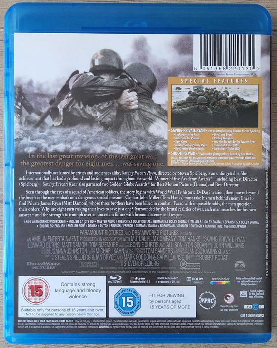 Saving Private Ryan – Blu-ray 2-Disc Special Edition (Import UK)