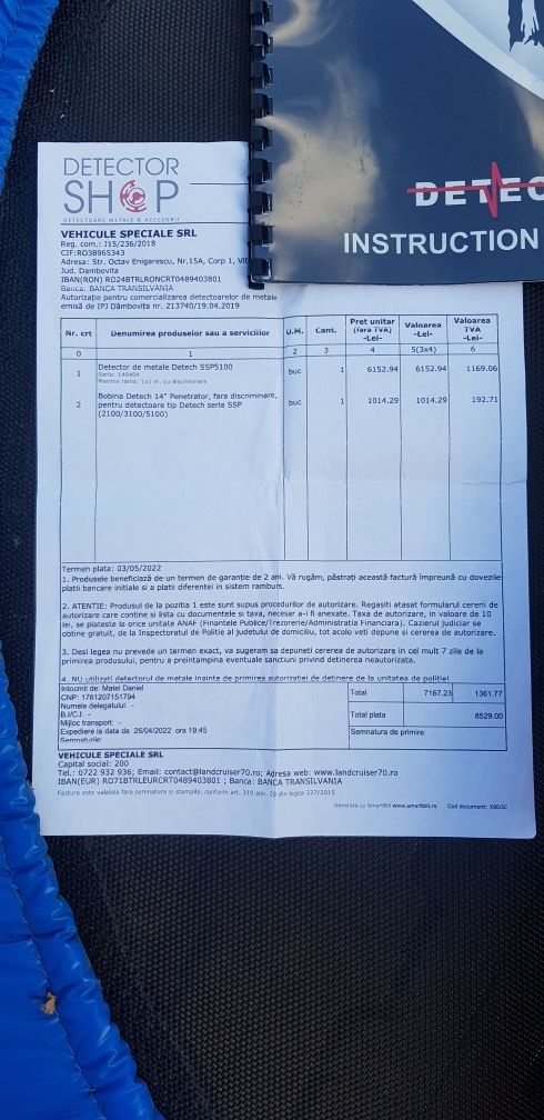 Detector de metale Detech SSP 5100