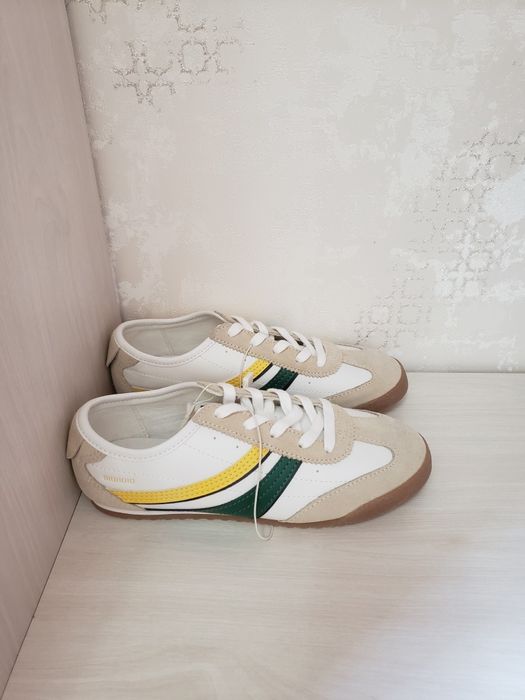 Кроссовки Zara,кожа+замша,для мальчиков и девочек,выходные,35 размер