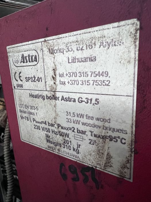 Centrală pe lemne cu gazificare Astra G-31,5