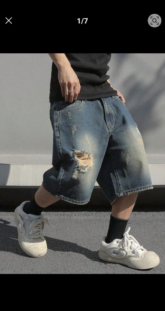 Pantaloni scurti blugi largi Zara. Skates, HipHop, gangsta,