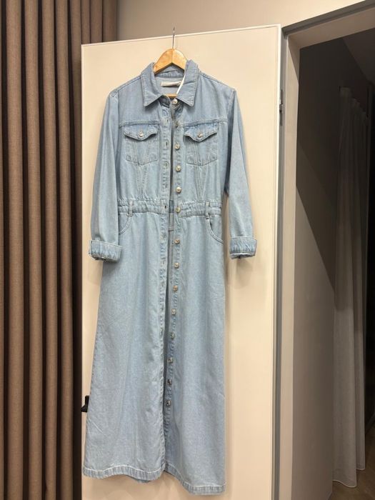 Платье деним макси