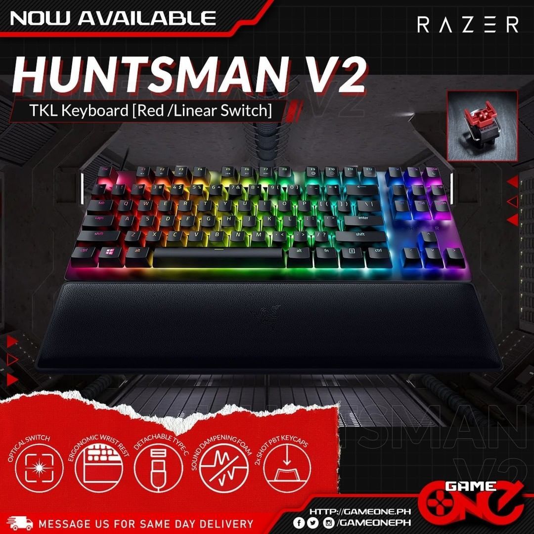 Razer Huntsman V2 TKL СКИДКА! Механическая Клавиатура (свитчи RED)