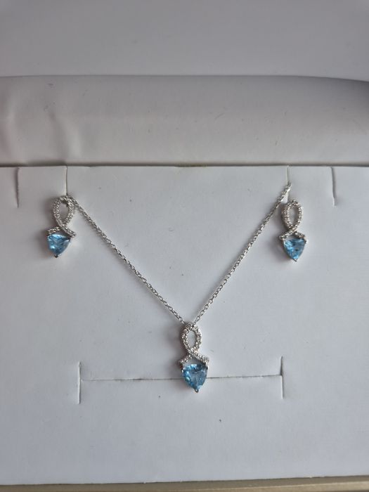 Set nou din aur 14k cu diamante