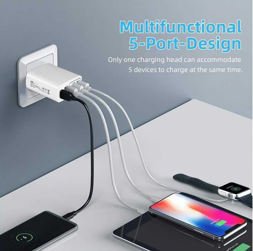 Зарядно за телефон 220V 5 USB порта 65W Digital One SP00987 pkg057