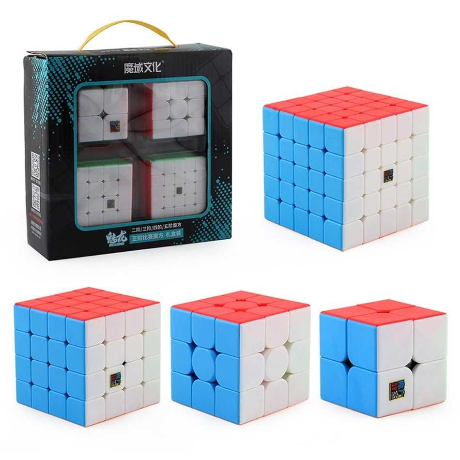 Set Cuburi Rubik MoYu 2x2+3x3+4x4+5x5 Stickerless Noi!