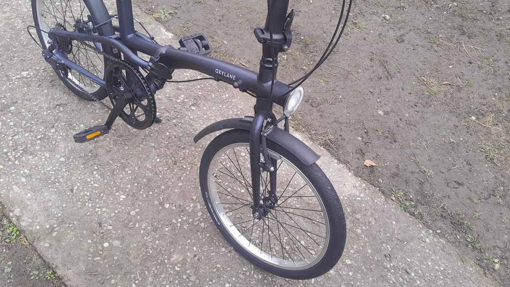 Bicicleta full pliabila Oxylane, 20 inchi, Aluminiu, 6 viteze, Shimano
