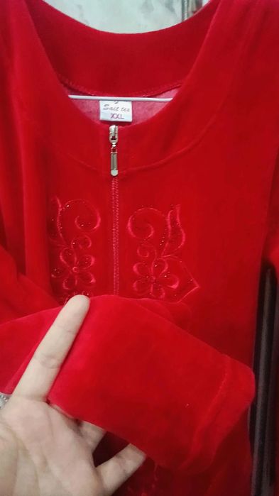 Turetiski xalat qizil rangda sifatli