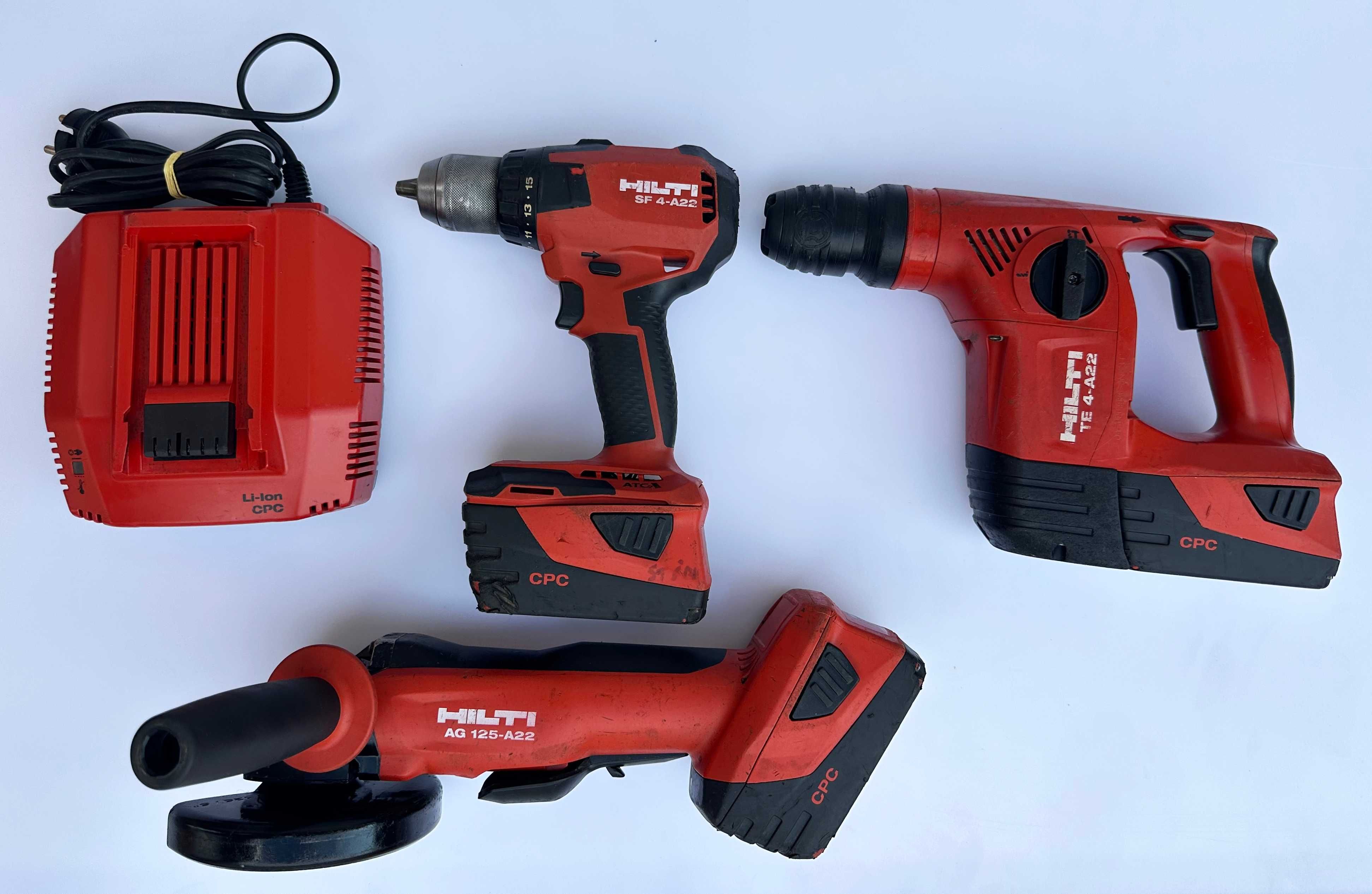 Hilti комплект - Акумулаторен сет от перфоратор, винтоверт и ъглошлайф
